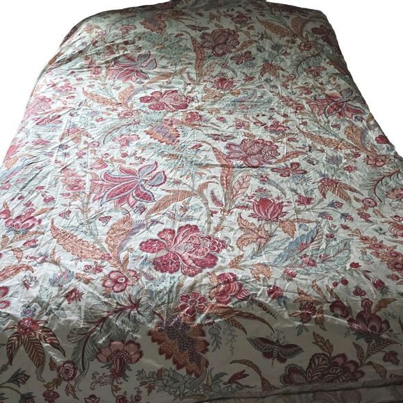 Pottery Barn Deidre Palampore Duvet Cover Red Queen 2 Standard Sham Floral Rare